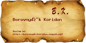 Borovnyák Koridon névjegykártya